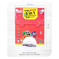 Babyhug 5 In 1 Story & Activity Animal Shape Books Pack of 5 (Rhinoceros, Bear,Dragon, Giant Panda, Zebra) Pack Of 5 - English