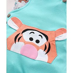 Babyhug Cotton Printed Dungaree with Half Sleeves T-shirt - Blue