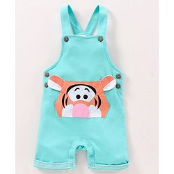 Babyhug Cotton Printed Dungaree with Half Sleeves T-shirt - Blue