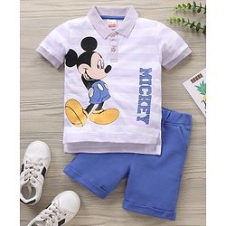 Babyhug Half Sleeve Printed T-Shirt and Knee Length Bottomwear - Multicolor