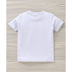 Babyhug Half Sleeves Cotton T Shirt And Shorts Set Placement Print - Grey Yellow