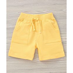 Babyhug Half Sleeves Cotton T Shirt And Shorts Set Placement Print - Grey Yellow