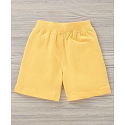 Babyhug Half Sleeves Cotton T Shirt And Shorts Set Placement Print - Grey Yellow