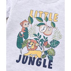 Babyhug Half Sleeves Cotton T Shirt And Shorts Set Placement Print - Grey Yellow