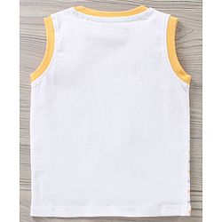 Babyhug Sleeveless Striped T-Shirt & Knee Length Shorts Tortoise Print - Yellow