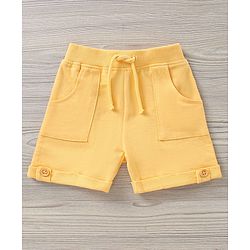 Babyhug Sleeveless Striped T-Shirt & Knee Length Shorts Tortoise Print - Yellow