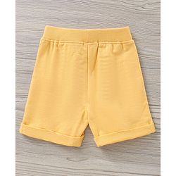 Babyhug Sleeveless Striped T-Shirt & Knee Length Shorts Tortoise Print - Yellow