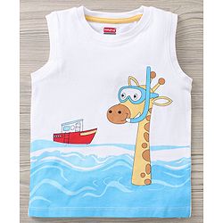 Babyhug Sleeveless Tee & Shorts Set Placement Print- Multicolor