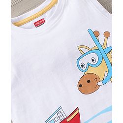Babyhug Sleeveless Tee & Shorts Set Placement Print- Multicolor