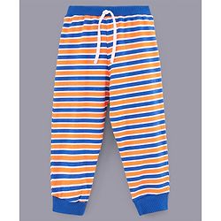 Babyhug Full Length Cotton Lounge Pants Pack of 3 - Blue Orange White
