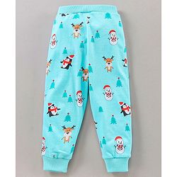 Babyhug Full Length Lounge Pant Penguin Print Pack of 2 - Blue Red