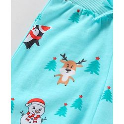 Babyhug Full Length Lounge Pant Penguin Print Pack of 2 - Blue Red