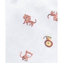 Babyhug Full Length Lounge Pant Tiger & Monkey Print - White