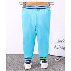 Babyhug Knit Full Length Lounge Pant Dino Print - Blue