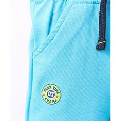 Babyhug Knit Full Length Lounge Pant Dino Print - Blue