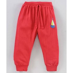 Babyhug Full Length Lounge Pants Boat Print Pack of 2 - Grey Red