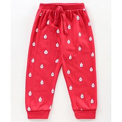 Babyhug Full Length Ribbed Waist Knit Lounge Pant Pack of 2 - Blue Red