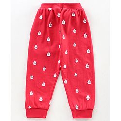 Babyhug Full Length Ribbed Waist Knit Lounge Pant Pack of 2 - Blue Red