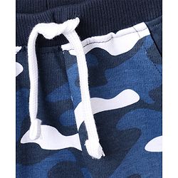Babyhug Full Length Knit Ribbed Waist Lounge Pants - Blue