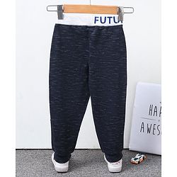Babyhug Full Length Loungepants Text Print - Navy Blue