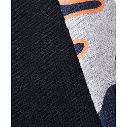 Babyhug Full Length Knit Ribbed Waist Lounge Pants - Navy Blue