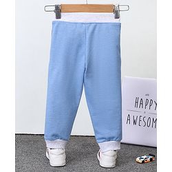 Babyhug Full Length Lounge Pant Text Print - Light Blue