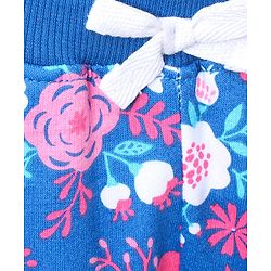 Babyhug Full Length Lounge Pants Flower Print - Blue