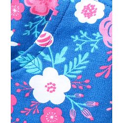 Babyhug Full Length Lounge Pants Flower Print - Blue