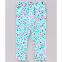 Babyhug Full Length Printed Leggings Pack of 3- Pink & Green