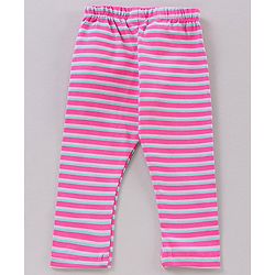 Babyhug Full Length Printed Leggings Pack of 3- Pink & Green
