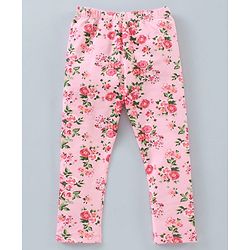 Babyhug Full Length Knit Lycra With Stretch Leggings Floral Print Pack of 3 - Multicolor - 6-9m Multi Color