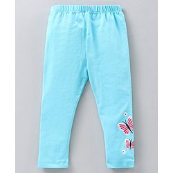 Babyhug Full Length Knit Lycra with Stretch Leggings Striped - Blue Pink