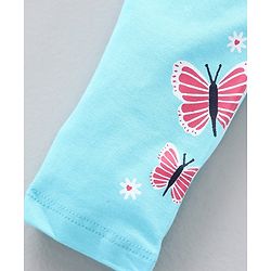 Babyhug Full Length Knit Lycra with Stretch Leggings Striped - Blue Pink