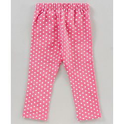 Babyhug Full Length Knit Lycra with Stretch Leggings Printed Pack of 3 - Blue Light and Dark Pink