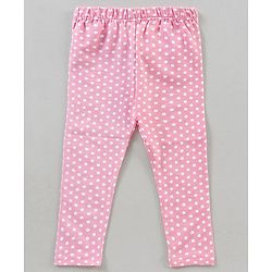 Babyhug Full Length Knit Lycra with Stretch Leggings Printed Pack of 3 - Blue Light and Dark Pink