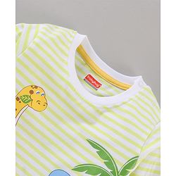 Babyhug Full Sleeves Cotton T-shirt with Dino Print - Light Yellow