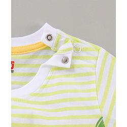 Babyhug Full Sleeves Cotton T-shirt with Dino Print - Light Yellow