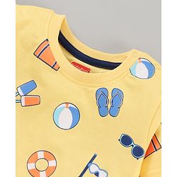 Babyhug Half Sleeves Cotton Blend Printed T-shirts - Red Blue and Yellow