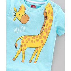 Babyhug Half Sleeves Cotton Blend T-shirts Striped Pack of 3 - Green Blue