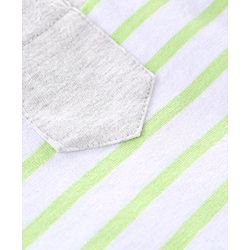 Babyhug Half Sleeves Cotton Blend T-shirts Striped Pack of 3 - Green Blue