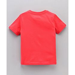 Babyhug Half Sleeves Striped Tees with Airplane Print - Multicolor Red White