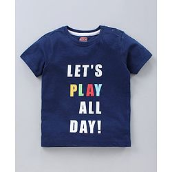 Babyhug Half Sleeves T-Shirts Multi Print Pack Of 3 - Blue White Red