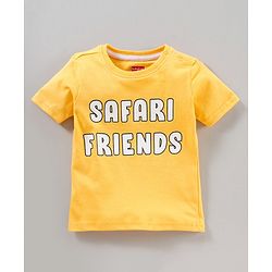 Babyhug Half Sleeves Stripes T-Shirt Animals Print Pack of 3 - Blue Yellow White