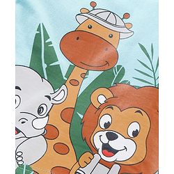 Babyhug Half Sleeves Stripes T-Shirt Animals Print Pack of 3 - Blue Yellow White