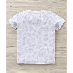 Babyhug Half Sleeves Printed Tee and Shorts Set - White Yellow