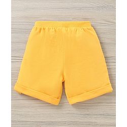 Babyhug Half Sleeves Printed Tee and Shorts Set - White Yellow