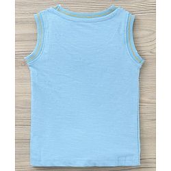 Babyhug Sleeveless T-Shirt and Shorts Set Astronaut Print - Blue Yellow