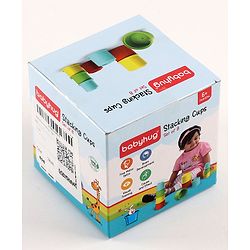Babyhug 8 Pieces Montessori Stacking Cup with Shapes, Colors & Number Recognition| Stack & Count| Baby Stacking Water & Beach Toys Set| Educational & Motor Skills Sorting & Nesting Toys