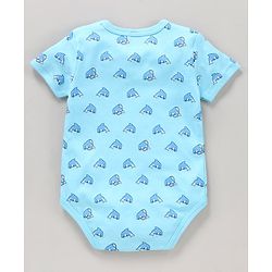 Babyhug 100% Cotton Half Sleeves Onesies Striped and Dolphin Print Pack of 3 - Blue Green