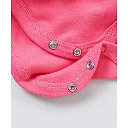 Babyhug Singlet Sleeves Onesies with Hairband Snail Print - Pink